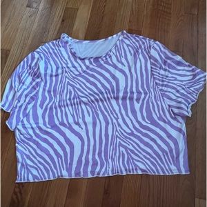 Purple zebra crop t shirt